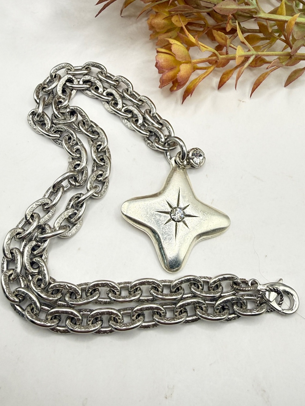 Silver Starburst Designer Pendant Necklace - Women's Jewelry
